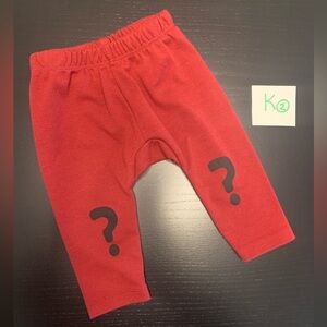 ⭐️2/$5.00⭐️ Little Beginnings Red Pants with Question Mark Design